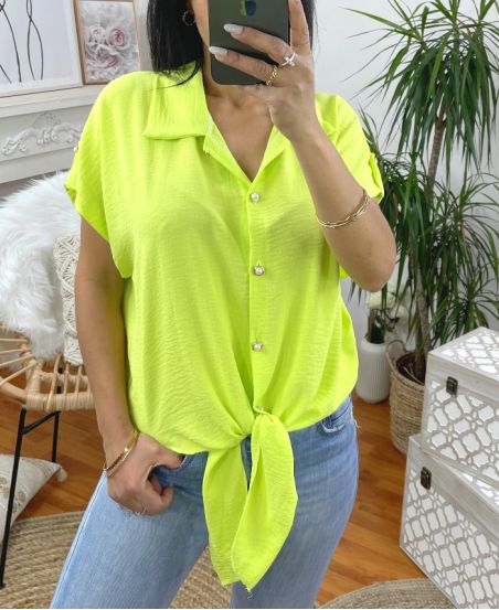 TIE-UP BLOUSE M42 NEON GREEN