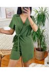 JUMPSUIT SHORT DRAPEE 1093 GREEN 