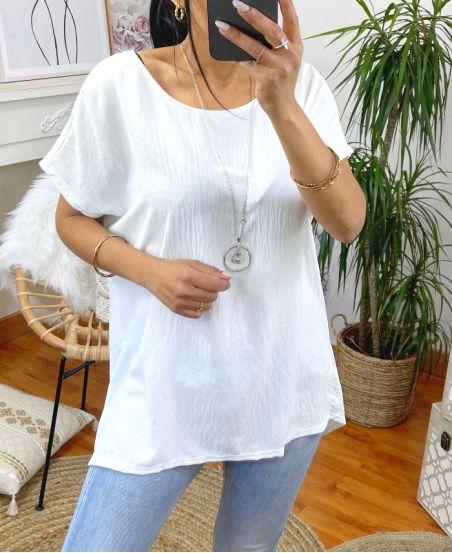OVERSIZE OPEN rug TOP + ketting M1 Wit
