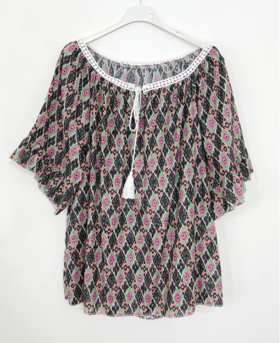 BOHEMIAN OVERSIZED TUNIC M33 BLACK