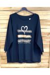 PLUS SIZE THIN SWEATER WITH HEART PRINT 2697 BLACK