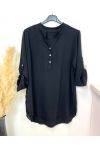 PLUS SIZE FLUID TUNIC WITH BUTTON 17221 BLACK