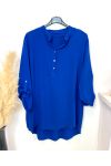 PLUS SIZE FLUID TUNIC WITH BUTTON 17221 ROYAL BLUE