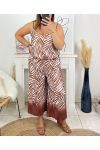 PLUS SIZE CAMISOLE TOP SET WITH CHIC MATCHING PANTS 1000 BROWN