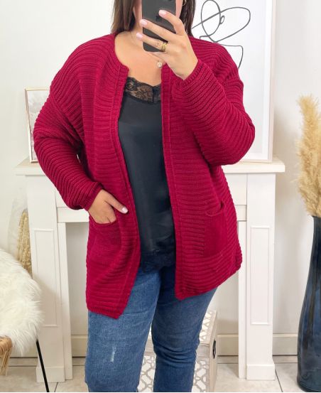 GROOT FORMAAT VEST 2 ZAKKEN MESH 22004 BURGUNDY