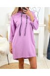 SWEAT SHIRT A CAPUCHE LONG B1049 MAUVE