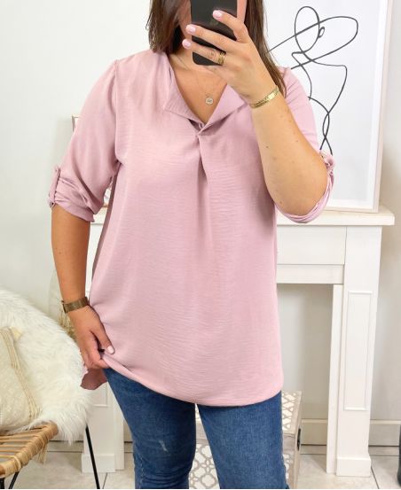 PLUS SIZE LONG FLOWING TUNIC 2313 PINK