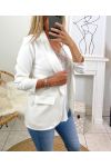 BLAZER JACKET WITH ROLLED UP SLEEVES 88833 WHITE