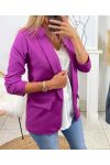 BLAZER JACKET WITH ROLLED UP SLEEVES 88833 PURPLE