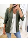 BLAZER JACKET WITH ROLLED UP SLEEVES 88833 MILITARY GREEN