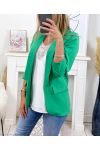 BLAZER JACKET WITH ROLLED UP SLEEVES 88833 EMERALD GREEN