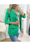 BLAZER JACKET WITH ROLLED UP SLEEVES 88833 EMERALD GREEN