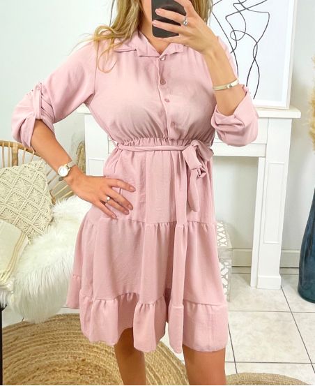 PINK 1928 BUTTON-UP DRESS