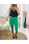 PACK 4 PANTALONS STYLE OFFICIER S M L XL 9782 VERT 