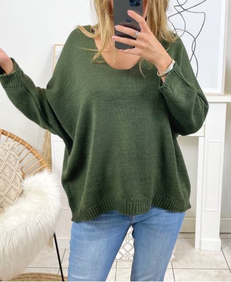 SWEATER OVER MESH 8066 MILITARY GREEN