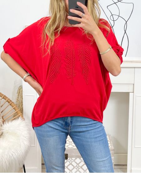 FEATHER SWEATSHIRT 19711 RED