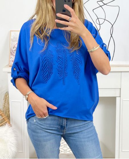 FEATHER SWEATSHIRT 19711 KONINGSBLAUW
