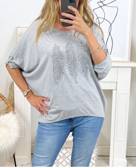 SWEATSHIRT FEDERN 19711 GRAY