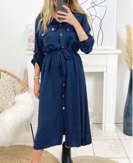 LONG DRESS WITH BUTTONS 1908 NAVY BLUE