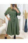 LONG DRESS WITH BUTTONS 1908 MILITARY GREEN