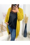 PLUS SIZE LONG VEST ADDRE 3016 MUSTARD