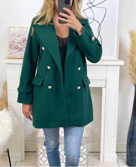 MANTEAU CABAN B3426 VERT EMERAUDE